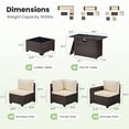thumbnail image 4 of STARY 7 Pieces Outdoor Conversation Set With Fire Pit Table, Wide Armrests Outdoor Modular Wicker Furniture Set, Cream, 4 of 10
