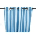 thumbnail image 4 of Jordan Manufacturing 54" x 84" Caribbean Blue Stripe Grommet Semi-sheer Outdoor Curtain Panel (2 Pack), 4 of 8