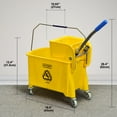 thumbnail image 3 of MATTHEW CLEANING Mop Bucket String Mop with Side Press Wringer On Wheels,Heavy Duty Tandem Portable Floor Cleaning Wavebrake,Ideal for Household,Industrial,Restaurant,22 Quart, 3 of 6