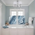 thumbnail image 3 of Blue Marble Kitchen Curtains Small Short 39 Inch Length, Abstract Ink Painting Art Modern Grommet Top Bedroom Living Room Curtains, Light Filtering Cafe Curtain Drapes 2 Panels Set 55''x39'', 3 of 9