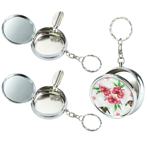 2pc Mini Portable Pocket Ashtray/Vehicle Cigarette Ashtray, Stainless Steel Ashtray with Cigarette Snuffer and , Modern Ash Holder for Outdoor Use