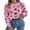 01 Rose Pink, variant on Heart Sweaters for Women Valentine's Day Casual Loose Lightweight Crewneck Sweater Lantern Sleeve Pullover Tops Shermie