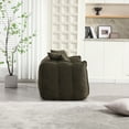 thumbnail image 4 of Oversized Bean Bag Chair Filled with High-Density Foam, Bean Bag Couch Floor Sofa Loveseat Sofa with Soft Chenille Cover, Fluffy and Lazy Sofa for Games, Reading, Watching TV, Olive Green, 4 of 9