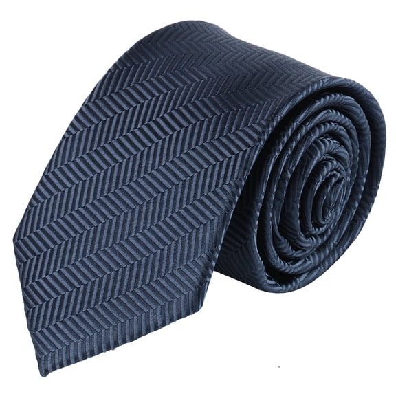 Jacob Alexander Men's Tone on Tone Herringbone 2.5 inch Width Slim Neck Tie - Navy