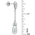 thumbnail image 2 of Sterling Silver White Faux Pearl Drop Earrings made with Swarovski Elements Earrings, 2 of 2