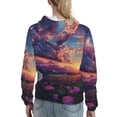 thumbnail image 7 of Picia Dreamy Dandelion Sunset Pattern Casual Women's Hoodie, Hooded Sweatshirt with Kangaroo Pocket, Comfortable Pullover with Eye-catching Drawstrings-Small, 7 of 7