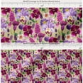 thumbnail image 2 of Soimoi Beige Cotton Cambric Fabric Pink & Purple Floral Watercolor Print Fabric by The Yard 42 Inch Wide, 2 of 7
