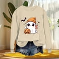 thumbnail image 4 of Craaazy Halloween Sweatshirt Long Sleeved Crewneck Shirts Halloween Spooky Season Ghost Print Tops Halloween Pullover Gifts For Women, 4 of 4