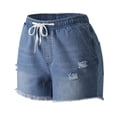 thumbnail image 6 of TRUBKH shorts for women jean shorts womens baggy jean shorts women women shorts shorts for women high waisted Women's Fashion High Waist Denim Shorts Blue Jeans Ripped Casual Pants Light Blue S, 6 of 9