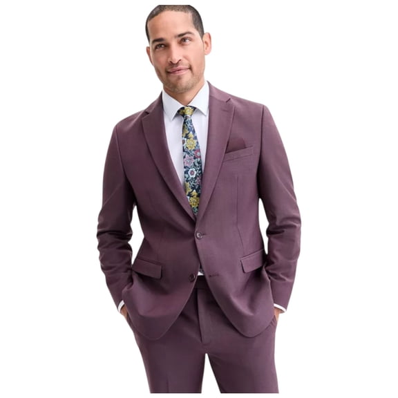 Bar Iii Mens Slim fit Suit Jacket Blazer 42 R Purple Solid Stretch Wool