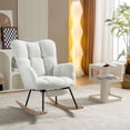 thumbnail image 3 of S-HOME Teddy Fabric Rocking Chair with Adjustable Footstool, High Backrest and Storage Pocket for Versatile Indoor Use, Ivory, 3 of 19