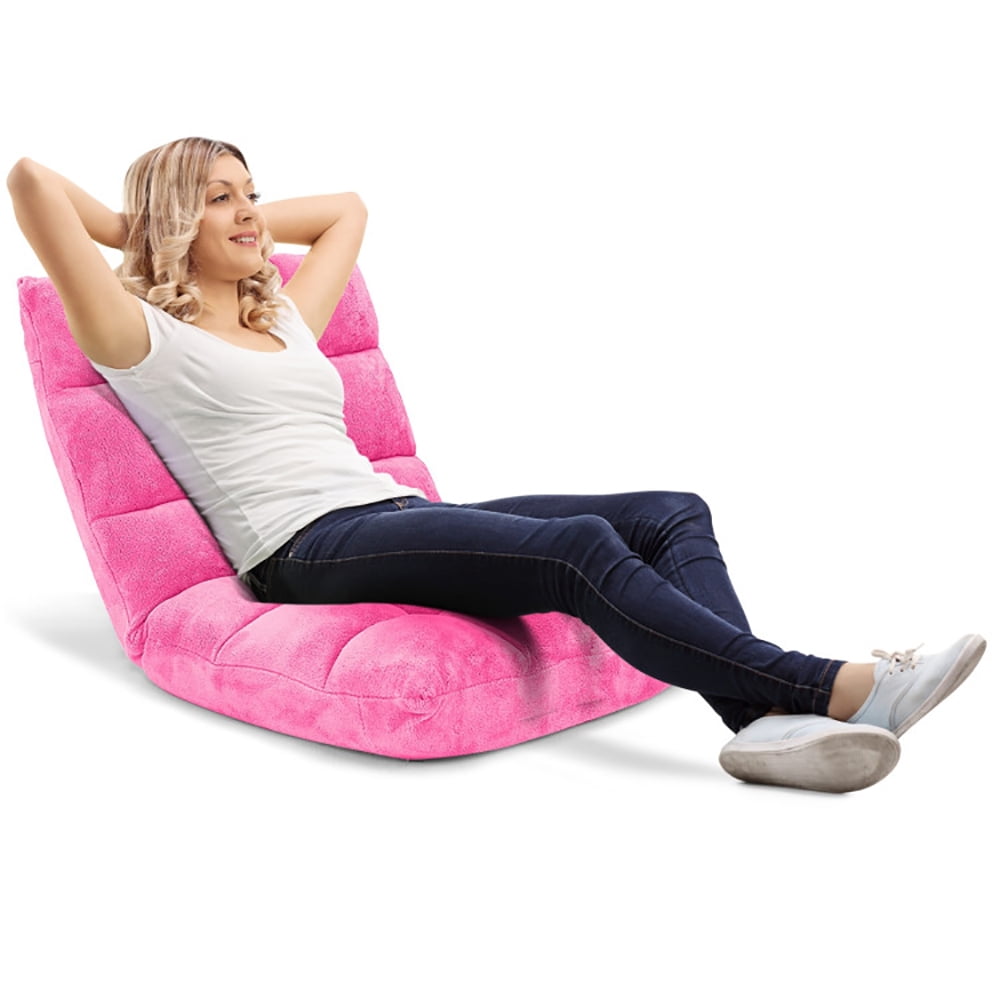 Finihen Floor Chair, Folding Lazy Sofa Chair, Adjustable 14-position Cushioned Floor Chair, for Living Room, Bedroom, for Gaming, Reading, Pink Finihen Floor Chair, Folding Lazy Sofa Chair, Adjustable 14-position Cushioned Floor Chair, for Living Room, Bedroom, for Gaming, Reading, Pink