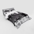 thumbnail image 3 of Ambesonne Urban Bedding Set 3 Pcs, Brooklyn Bridge Sunset, Twin XL, Black and White, 3 of 3