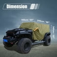 thumbnail image 5 of Unique Bargains SUV Cab Car Cover   for jeep Wrangler JK JL Hardtop 2 Door 07-21 Sun Protection 210D   for d Zipper Green, 5 of 5