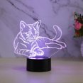 thumbnail image 2 of Lámpara de ilusión 3D Luz de noche LED, lámpara de noche óptica 7 colores cambiantes Lámpara para niños con botón táctil y cable USB Lámpara para dormir, Gato JAMW Sencillez, 2 of 4