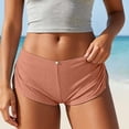 thumbnail image 2 of oelaio Cute Micro Pajamas Shorts for Women Low Rise Side Slit Ruched Lounge Shorts Pj Bottoms Orange M, 2 of 7