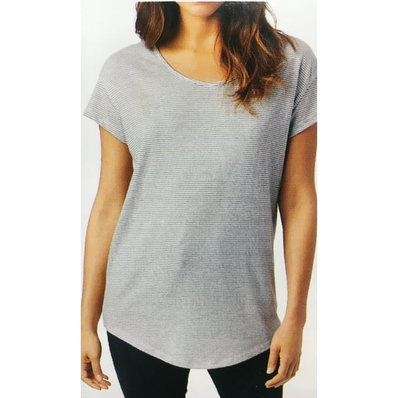 Alternative Women Short-Sleeve Shirt Size: L, Color: Eco Ivory Seaside Stripe