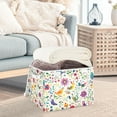 thumbnail image 3 of Yayeee Collapsible Cube Storage Bin with Lid Fabric Closet Decorative Basket with Handles, Purple Cartoon Animals, 3 of 7