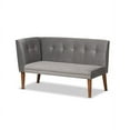 thumbnail image 4 of Baxton Studio Stewart Mid-Century Modern Grey Velvet Upholstered and Walnut Brown Finished Wood 2-Piece Dining Nook, 4 of 7