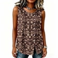 thumbnail image 6 of ClodeEU Women's Floral Print Sleeveless Tank Top, Round Neck Casual Flowy Blouse i-Multicolor,Women's Plus S, 6 of 6