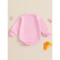 thumbnail image 6 of Miaouyo Infant Baby Girls Fall Sweatshirts Rompers 0 3 6 12 18 Months Letter Bowknot Embroidered Round Neck Long Sleeve Fall Jumpsuits, 6 of 9