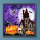 thumbnail image 1 of Cuadros Decorativos Pintura de diamante 5D DIY Taladro redondo completo Calabaza de Halloween Decoración para el hogar (QQ974) Wdftyju embutido en tela, 1 of 7
