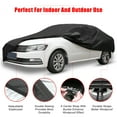 thumbnail image 4 of Unique Bargains 190T Polyester Car Cover Waterproof with Driver Door Zipper Mirror Pocket and Reflective Strips  Black 14.76x5.74x4.92ft, 4 of 7