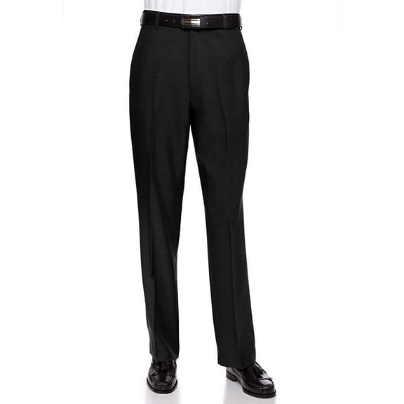 RGM Men's Flat Front Dress Pant Modern Fit - Perfect for Office, Business and Every Day! Black 56 Short