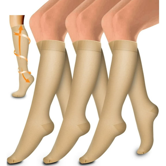 3 Pairs Compression Sock for Women and Men Circulation -Best for Running,Nursing,Athletic Sports