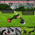 thumbnail image 3 of Electric Cordless Weed Eater, Grass Trimmer, Weed Wacker with 2*2000mAh Batteries, Lawn Edger Brush Cutting Machine Adjustable Handle & 3 Types Blades, 3 of 11