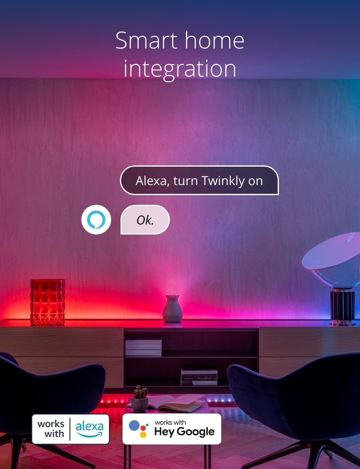 Twinkly Line – Extension Kit App-Controlled Adhesive + Magnetic LED Light Strip with RGB (16 Million Colors) LEDs. Extendable. 5 feet. White Strip. Indoor Smart Home Decoration Light
