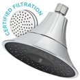 thumbnail image 1 of Pomme de douche filtrée VivaSpring en chrome avec visage d'obsidienne, 1 of 9