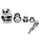 thumbnail image 1 of 10 piezas de juguetes anidados de pingüino panda de doble cara, 1 of 3