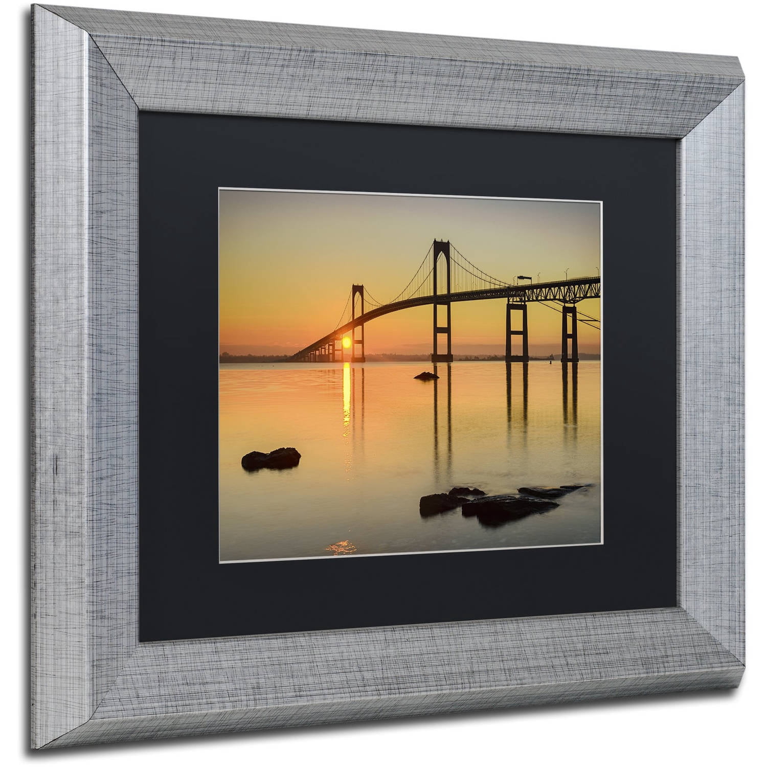 Trademark Fine Art "Newport Morning" Canvas Art by Michael Blanchette Photography Black Matte, Silver Frame