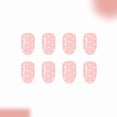 thumbnail image 5 of EBCUE Polka Dot Press on Nails Short Oval Glue on Nails Nude Pink Ombre Fake Nails Full Cover Glossy Acrylic Nails Press ons Stick on Nails for Women Manicure 24Pcs, 5 of 8