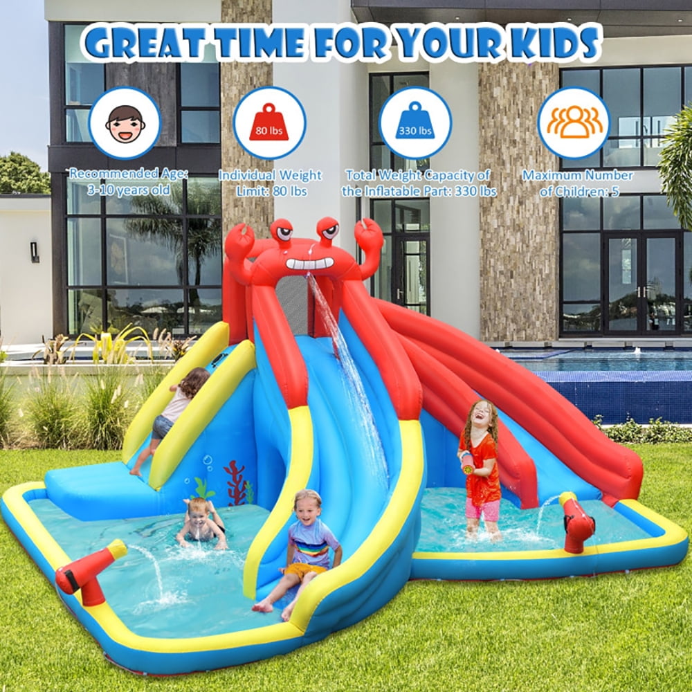 Aimee Lii Inflatable Bounce House Water Dual Slide without Blower, Playhouse for Kids Outdoor Aimee Lii Inflatable Bounce House Water Dual Slide without Blower, Playhouse for Kids Outdoor