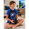 thumbnail image 3 of Beezizac Boys Summer Pajama Set, 2-Piece Soccer Print PJs - Short Sleeves & Shorts Soft Sleepwear Size 14, 3 of 7