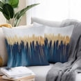 thumbnail image 2 of Abstract Color Block Outdoor Pillow Covers Pack of 2 Blue Block Gradient Gold Modern Waterproof Throw Pillow Covers Decorative Cushion Cases for Patio Garden Tent Balcony Couch 18x18 inch, 2 of 8