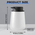 thumbnail image 3 of Dispensador de jabón de loción mate - Dispensador de jabón líquido de cerámica - Recargable - Dispensador de jabón de manos - para el hogar, baño 400ML (Blanco) Kuyhfg Bienvenido a Kuyhfg, 3 of 5
