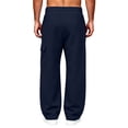 thumbnail image 4 of Eygvbb Men's Cargo Sweatpants Elastic High Waist Drawstring Loose Fit Winter Warm Pants With Pockets Casual Outdoor Daily Wear Bottoms, 4 of 7