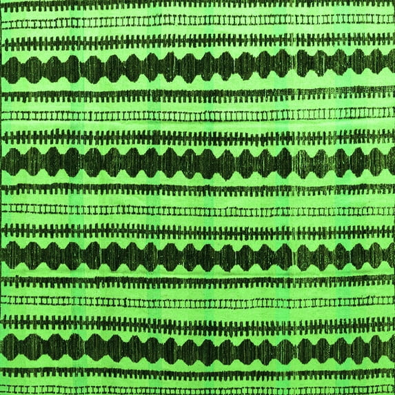 Ahgly Company Indoor Square Abstract Green Modern Area Rugs, 6' Square