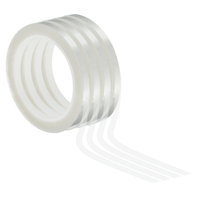 Unique Bargains Ruban pour Tableau Blanc 1/4 Pouces Mince Effaçable à Sec, Transparent, Lot de 4