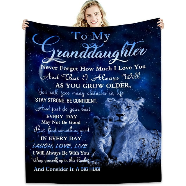 LHSHID Granddaughter Gifts Blanket To My Granddaughter Funny Birthday Gift For Granddaughters Granddaughter gifts from Grandma or Grandpa Great Granddaughter Gift Ideas Throw Blankets