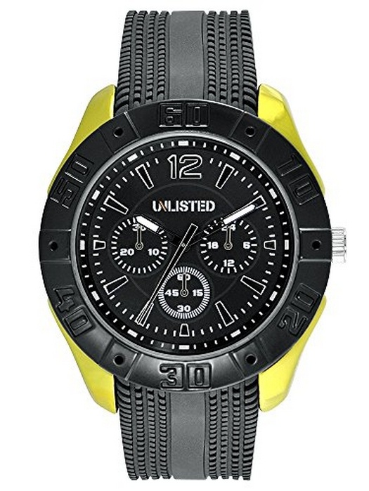 UL1322 Men's Yellow Tone Analog Watch With Black Dial