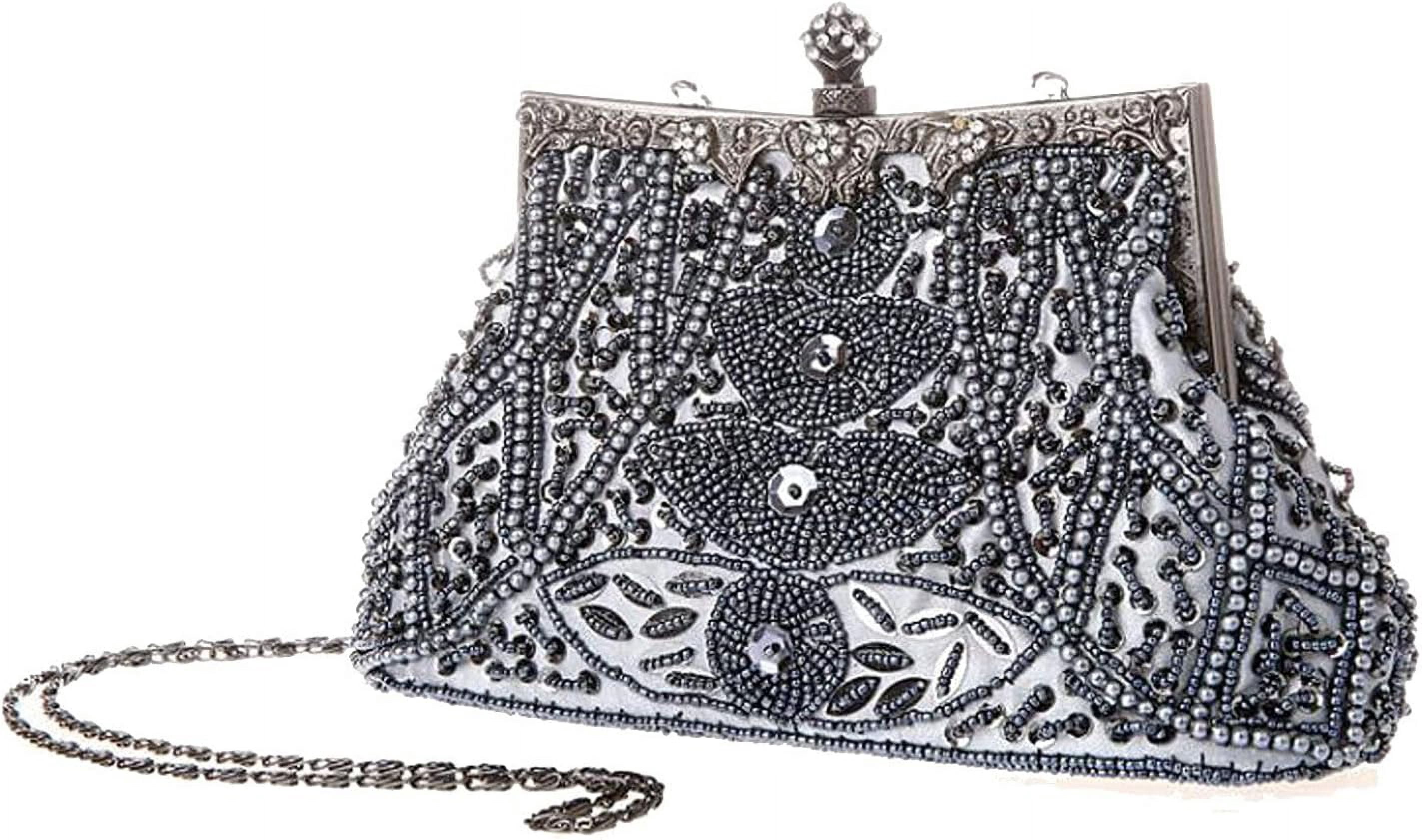 1920s Evening Bags Unique Sequin Beaded Clutch Purses for Cocktail Wedding Party Prom