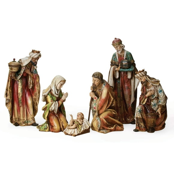 Joseph's Studio by Roman - 6-Piece Nativity Set, Includes Holy Family and Three Kings, 5" H - 20" H, Resin and Stone, Decorative, Collection, Durable, Long Lasting