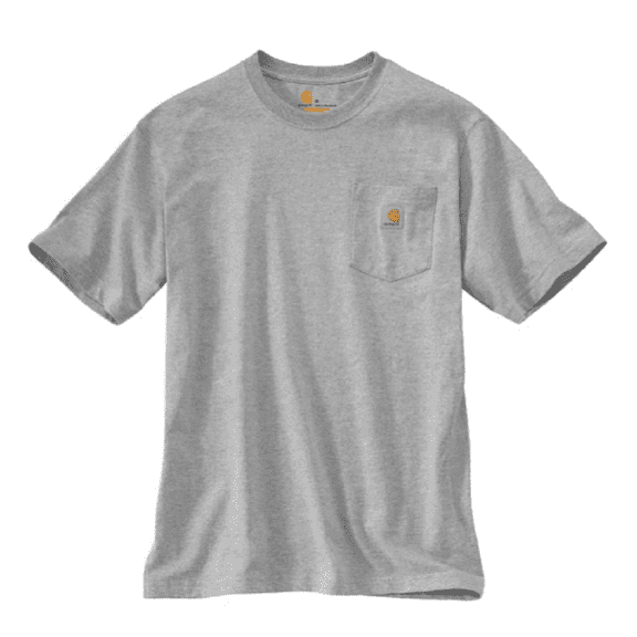 Carhartt K87 Loose Fit Heavyweight Short-Sleeve Pocket T-Shirt, Heather Gray, Medium