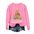 thumbnail image 4 of Xdegoge Merry Christmas Sweatshirt for Women Crew Neck Long Sleeve Tops Xmas Tree Graphic Shirts Merry Women'S Christmas Blouses Christmas Crew Neck Women, Pink XS, 4 of 6