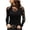 Black, variant on Fesfesfes Sweatshirt for Women Long Sleeve Solid Color Hollow Out Lace Patchwork Tops Blouse T-Shirt