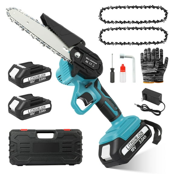 6 inch Electric Mini chainsaw Cordless Handheld  Chain Saw 2 Battery for Makita - Electric chainsaw 2x3.0Ah Battery Parts
